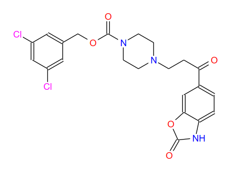 4-[3-氧代-3-(2-氧代-2,3-二氢苯并恶唑-6-基)丙基]哌嗪-1-羧酸 3,5-二氯苄酯,4-[3-Oxo-3-(2-oxo-2,3-dihydrobenzoxazol-6-yl)propyl]piperazine-1-carboxylic acid 3,5-dichlorobenzyl ester