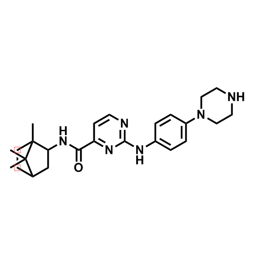 2-((4-(Piperazin-1-yl)phenyl)amino)-N-(1,7,7-trimethylbicyclo[2.2.1]heptan-2-yl)pyrimidine-4-carboxamide