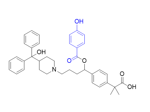 非索非那定杂质11,2-(4-(1-((4-hydroxybenzoyl)oxy)-4-(4-(hydroxydiphenylmethyl)piperidin-1-yl)butyl)phenyl)-2-methylpropanoic acid
