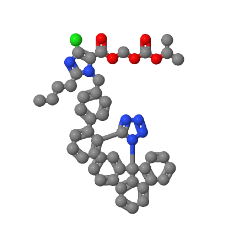 阿利沙坦酯中间体,2-butyl-4-chloro-1-[(2'-(1-triphenylmethyl-1H-tetrazol-5-yl)(1,1'-biphenyl)-4-yl)methyl]imidazole-5-carboxylic acid 1-[(isopropoxy)carbonyloxy]methyl ester