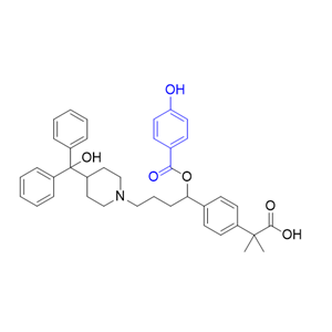 非索非那定杂质11,2-(4-(1-((4-hydroxybenzoyl)oxy)-4-(4-(hydroxydiphenylmethyl)piperidin-1-yl)butyl)phenyl)-2-methylpropanoic acid
