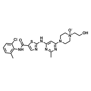 910297-52-8    4-(6-((5-((2-氯-6-甲基苯基)氨基甲酰基)噻唑-2-基)氨基)-2-甲基嘧啶-4-基)-1-(2-羟乙基)哌嗪1-氧化物