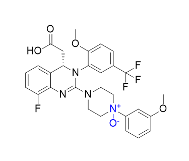 來特莫韋雜質(zhì)05,(S)-4-(4-(carboxymethyl)-8-fluoro-3-(2-methoxy-5-(trifluoromethyl)phenyl)-3,4-dihydroquinazolin-2-yl)-1-(3-methoxyphenyl)piperazine 1-oxide