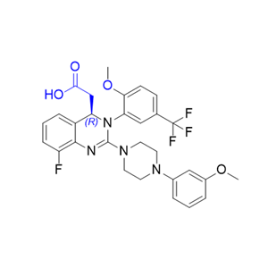 来特莫韦杂质04,(R)-2-(8-fluoro-3-(2-methoxy-5-(trifluoromethyl)phenyl)-2-(4-(3-methoxyphenyl)piperazin-1-yl)-3,4-dihydroquinazolin-4-yl)acetic acid