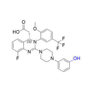 來(lái)特莫韋雜質(zhì)07,(S)-2-(8-fluoro-2-(4-(3-hydroxyphenyl)piperazin-1-yl)-3-(2-methoxy-5-(trifluoromethyl)phenyl)-3,4-dihydroquinazolin-4-yl)acetic acid