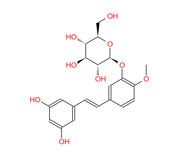 丹叶大黄素-3'-O-葡萄糖苷,Rhapontigenin-3'-O-glucoside