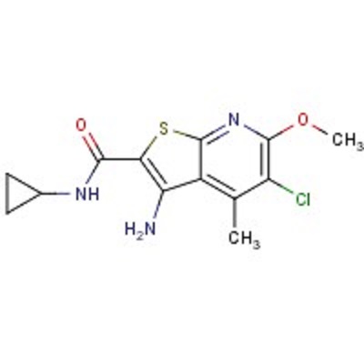 3-氨基-5-氯-N-环丙基-6-甲氧基-4-甲基噻吩并[2,3-b]吡啶-2-羧酰胺,3-amino-5-chloro-N-cyclopropyl-6-methoxy-4-methylthieno[2,3-b]pyridine-2-carboxamide