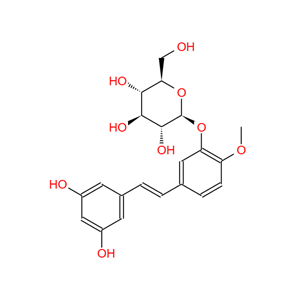 丹叶大黄素-3'-O-葡萄糖苷，94356-22-6，Rhapontigenin-3'-O-glucoside。