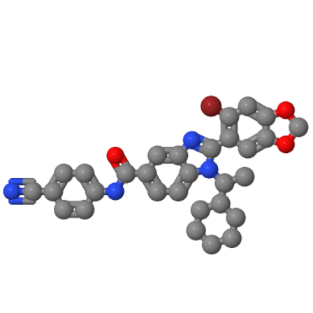 (S)-2-(6-溴苯并[D][1,3]二氧杂环戊烯-5-基)-N-(4-氰基苯基)-1-(1-环己基乙基)-1H-苯并[D]咪唑-5-甲酰胺,(S)-2-(6-bromobenzo[d][1,3]dioxol-5-yl)-N-(4-cyanophenyl)-1-(1-cyclohexylethyl)-1H-benzo[d]imidazole-5-carboxamide