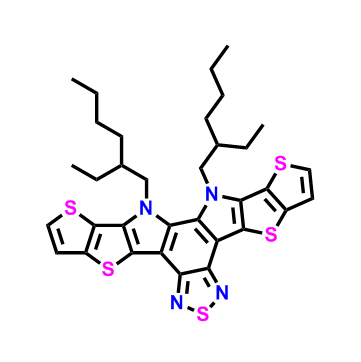 12,13-雙（2-乙基己基）-12,13-二氫-[1，2，5]噻二唑并[3，4-e]噻吩并[2’，3’：4’，5’]噻吩并[%2’，3'：4，5]吡咯并[3,2-g]噻吩并[3’，2':4，5]噻吩并[3,2-b]吲哚,12,13-bis(2-ethylhexyl)-12,13-dihydro-[1,2,5]thiadiazolo[3,4-e]thieno[2'',3'':4',5']thieno[2',3':4,5]pyrrolo[3,2-g]thieno[2',3':4,5]thieno[3,2-b]indole