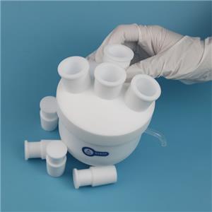 四氟反應(yīng)燒瓶PTFE溢流釜,PTFE reaction kettle