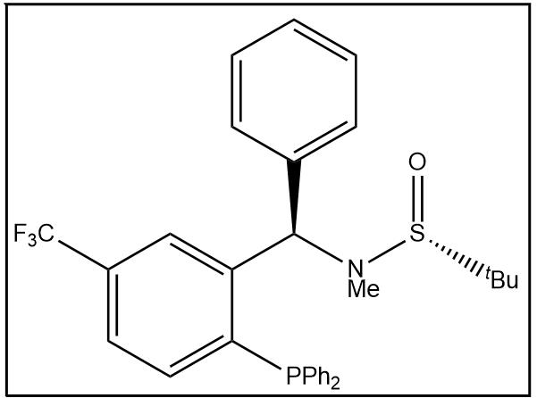 [S(R)]-N-[(R)-(5-三氟甲基)[2-(二苯基膦)苯基]甲基]-N-甲基-2-叔丁基亚磺酰胺,[S(R)]-N-[(R)-(5-trifluoromethyl)(2-(diphenylphosphanyl) phenyl)methyl]-N,2-methyl-2-propanesulfinamide
