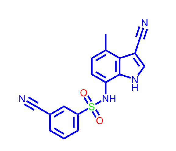 3-氰基-N-(3-氰基-4-甲基-1H-吲哚-7-基)苯磺酰胺,3-Cyano-N-(3-cyano-4-methyl-1H-indol-7-yl)benzenesulfonamide