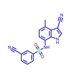 3-氰基-N-(3-氰基-4-甲基-1H-吲哚-7-基)苯磺酰胺289483-69-8