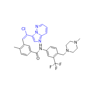 泊那替尼杂质12,(E)-3-(2-chloro-2-(imidazo[1,2-b]pyridazin-3-yl)vinyl)-4-methyl-N-(4-((4-methylpiperazin-1-yl)methyl)-3-(trifluoromethyl)phenyl)benzamide