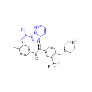 泊那替尼杂质12,(E)-3-(2-chloro-2-(imidazo[1,2-b]pyridazin-3-yl)vinyl)-4-methyl-N-(4-((4-methylpiperazin-1-yl)methyl)-3-(trifluoromethyl)phenyl)benzamide