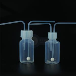 PFA气体吸收瓶100ml可连续反应洗涤瓶透明pfa洗气瓶