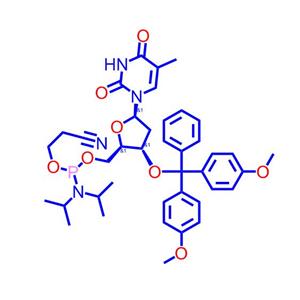 5'-O-[(二异丙基氨基)-(2-氰基乙氧基)氧磷基]-3'-O-(4,4'-二甲氧基三苯甲基)胸苷134031-86-0