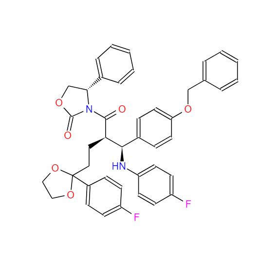 依折麦布胺化物,(S)-3-{(R)-2-[(S)-(4-(benzyloxyphenyl))-(4-fluorophenylamino)methyl]-4-[2-(4-fluorophenyl)-[1,3]-dioxolan-2-yl]butyryl}-4-phenyloxazolidin-2-one