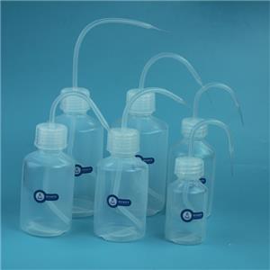 FEP洗瓶500ml弯头清洗瓶透明可视耐受强酸碱各种有机溶剂