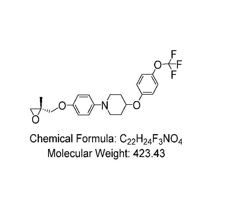 (R)-1-[4-(2,3-环氧-2-甲基丙氧基)苯基]-4-(4-三氟甲氧基苯氧基)哌啶,(R)-1-(4-((2-methyloxiran-2-yl)methoxy)phenyl)-4-(4-(trifluoromethoxy)phenoxy)piperidine