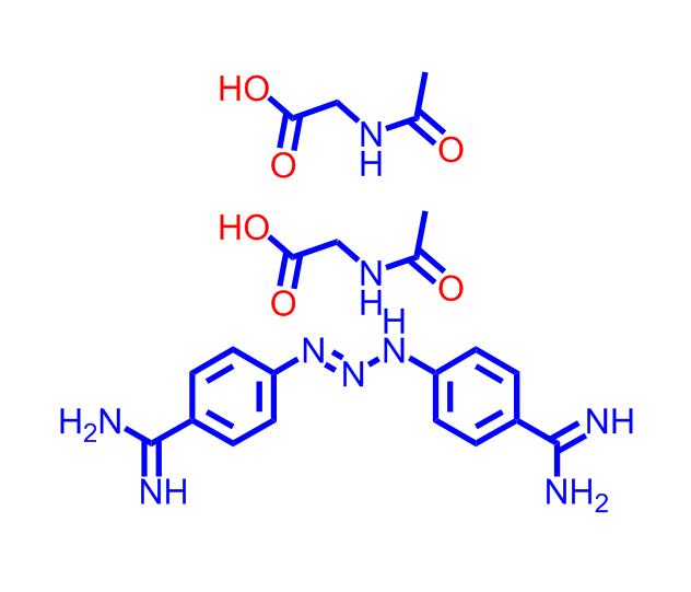4,4'-(三氮杂-1-烯-1,3-二基)二苯并亚胺二乙酰基甘氨酸盐（三氮脒）,4,4'-(Triaz-1-ene-1,3-diyl)dibenzimidamidebis(2-acetamidoacetate)