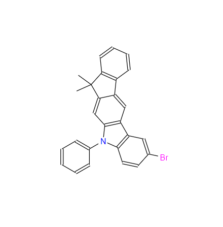 2-溴-7,7-二甲基-5-苯基-茚[2,1-B]并咔唑,2-BroMo-5,7-dihydro-7,7-diMethyl-5-phenyl-indeno[2,1-b]carbazole