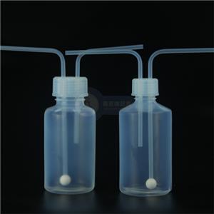 100ml透明耐强酸碱FEP洗气瓶带四氟滤球气体吸收瓶