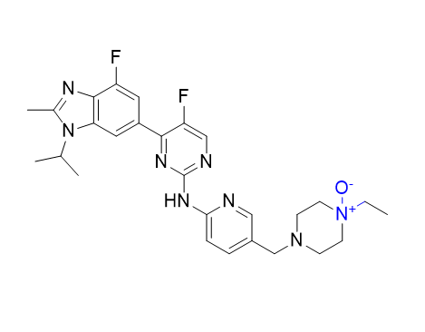 阿贝西利杂质11,1-ethyl-4-((6-((5-fluoro-4-(4-fluoro-1-isopropyl-2-methyl-1H-benzo[d]imidazol-6-yl)pyrimidin-2-yl)amino)pyridin-3-yl)methyl)piperazine 1-oxide