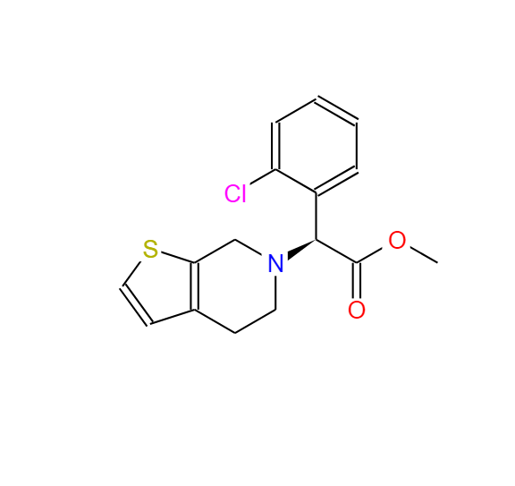 氯吡格雷EP杂质B,methyl (S)-2-(2-chlorophenyl)-2-(4,7-dihydrothieno[2,3-c]pyridin-6(5H)-yl)acetate