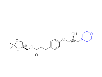 兰地洛尔杂质09,((S)-2,2-dimethyl-1,3-dioxolan-4-yl)methyl 3-(4-((S)-2- hydroxy-3-morpholinopropoxy)phenyl)propanoate
