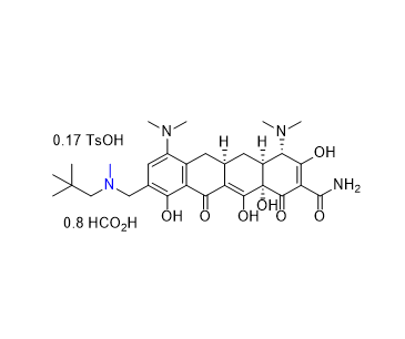 奧馬環(huán)素雜質(zhì)04,(4S,4aS,5aR,12aS)-4,7-bis(dimethylamino)-3,10,12,12a-tetrahydroxy-9-((methyl(neopentyl)amino)methyl)-1,11-dioxo-1,4,4a,5,5a,6,11,12a-octahydrotetracene-2-carboxamide TsOH (0.17) & HCO2H (0.8) salt