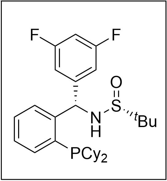 [S(R)]-N-[(S)-(3,5-二氟苯基)[2-(二环己基膦)苯基]甲基]-2-叔丁基亚磺酰胺,[S(R)]-N-[(S)-(3,5-difluorophenyl)(2-(dicyclohexylphosphino) phenyl)methyl]-2-methyl-2-propanesulfinamide