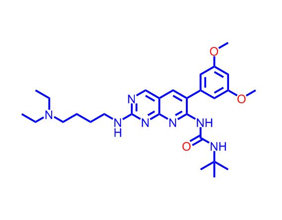 N - [2 - [4 - (二乙氨基)丁基]氨基-6 - (3,5 - 二甲氧基苯基)吡啶并[2,3 - D - 7 -嘧啶基] - N' - (1,1 - 二甲基)脲,PD 173074;n-[2-[[4-(diethylamino)butyl]amino-6-(3,5-dimethoxyphenyl)pyrido[2,3-d]pyrimidin-7-yl]-n'-(1,1-dimethylethyl)urea