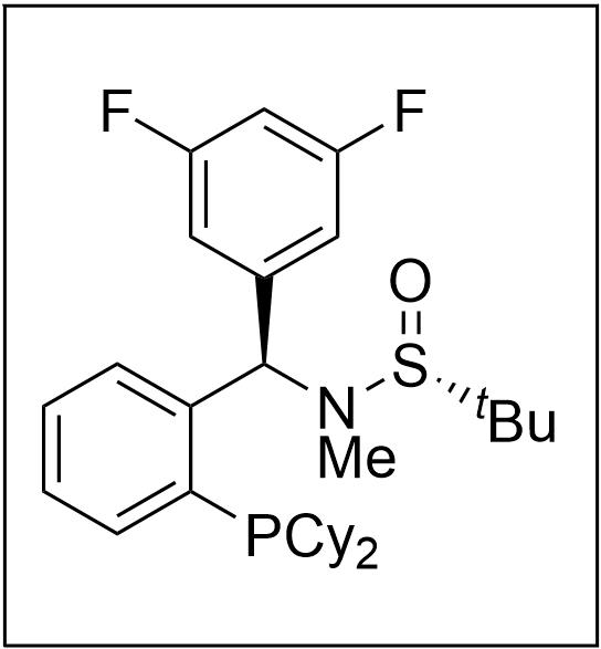 [S(R)]-N-[(R)-(3,5-二氟苯基)[2-(二环己基膦)苯基]甲基]-N-甲基-2-叔丁基亚磺酰胺,[S(R)]-N-[(R)-(3,5-difluorophenyl)(2-(dicyclohexylphosphino) phenyl)methyl]-N,2-dimethyl-2-propanesulfinamide