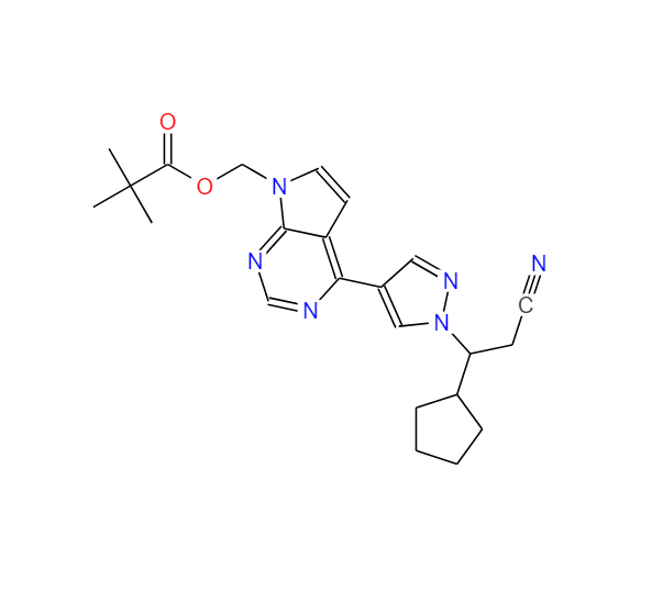 (4-(1-(2-氰基-1-環(huán)戊基乙基)-1H-吡唑-4-基)-7H-吡咯并[2,3-D]嘧啶-7-基)特戊酸甲酯,(4-(1-(2-cyano-1-cyclopentylethyl)-1H-pyrazol-4-yl)-7H-pyrrolo[2,3-d]pyrimidin-7-yl)methyl pivalate