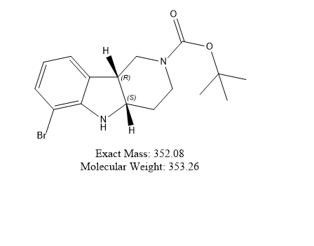 卢美哌隆中间体,tert-butyl (4aS,9bR)-6-bromo-1,3,4,4a,5,9b-hexahydro-2H-pyrido[4,3-b]indole-2-carboxylate