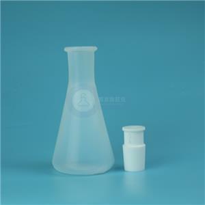 带四氟塞子单颈半透明锥形瓶耐氢氟酸PFA三角瓶500ml