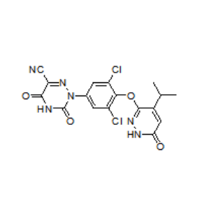 2-[3,5-二氯-4-（4-異丙基-6-氧代-1,6-二氫-噠嗪-3-基氧基）-苯基]-3,5-二氧代-2,3,4,5-四氫-[1,2,4]三嗪-6-腈,Rismetatrol