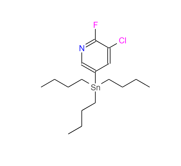 3-氯-2-氟-5-(三丁基锡烷基)吡啶,2-Chloro-3-fluoro-5-(tributylstannyl)pyridine