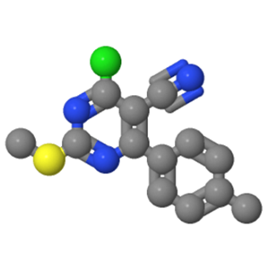2-甲硫基-4-氯-5-氰基-6-对甲基苯基嘧啶；128640-74-4