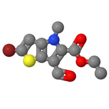 2-溴-6-甲酰基-4-甲基-4H-噻吩并[3,2-B]吡咯-5-羧酸乙酯,ethyl 2-broMo-6-forMyl-4-Methyl-4H-thieno[3,2-b]pyrrole-5-carboxylate