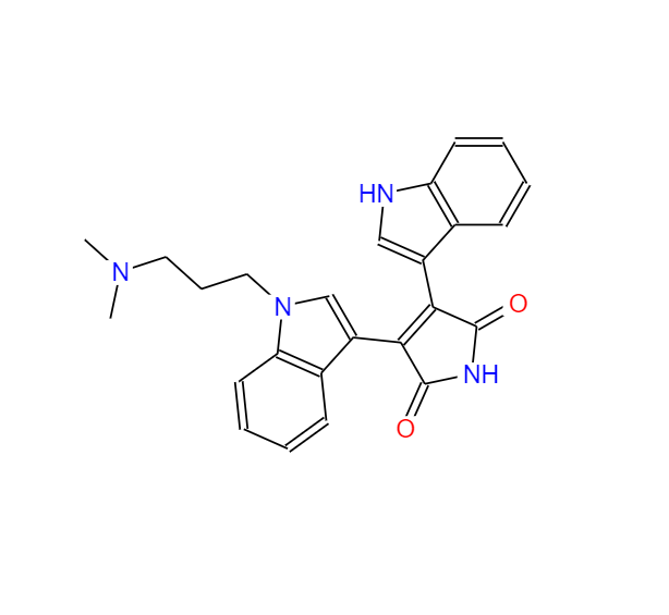 3-(1-(3-(二甲氨基)丙基)-1H-吲哚-3-基)-4-(1H-吲哚-3-基)-1H-吡咯-2,5-二酮,3-(1-(3-(Dimethylamino)propyl)-1H-indol-3-yl)-4-(1H-indol-3-yl)-1H-pyrrole-2,5-dione