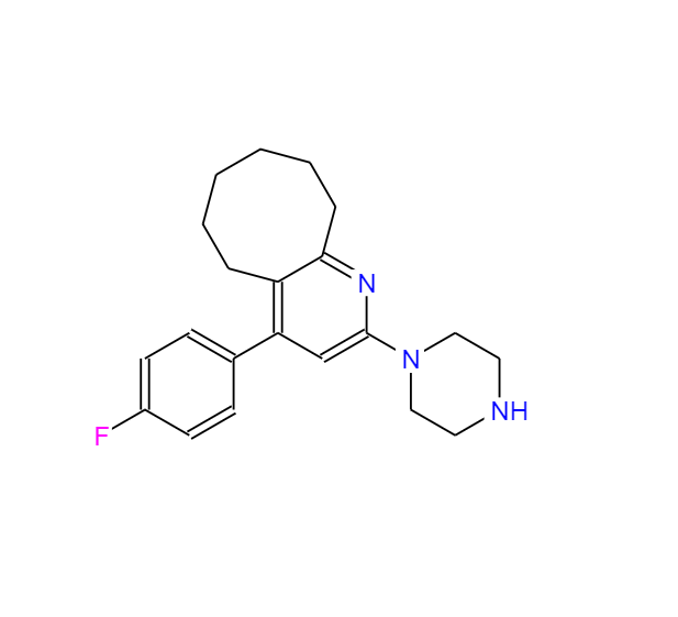 布南色林雜質(zhì)C,Cycloocta[b]pyridine, 4-(4-fluorophenyl)-5,6,7,8,9,10-hexahydro-2-(1-piperazinyl)-