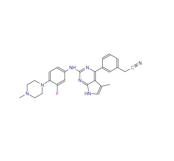 3-[2-[[3-氟-4-(4-甲基-1-哌嗪基)苯基]氨基]-5-甲基-7H-吡咯并[2,3-D]嘧啶-4-基]苯乙腈,SGI 7079