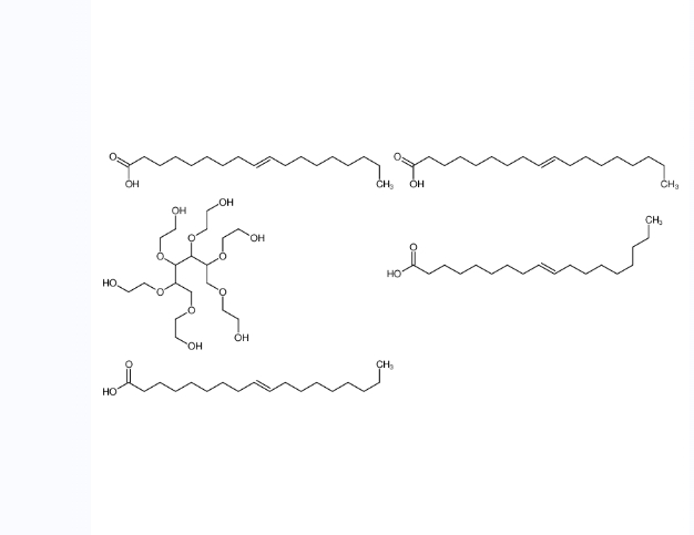 α-氢-ω-羟基-聚氧乙烯、D-糖醇(6:1)、四-9-顺-十八硫烯酸酯的醚化物,(Z)-octadec-9-enoic acid,2-[2,3,4,5,6-pentakis(2-hydroxyethoxy)hexoxy]ethanol
