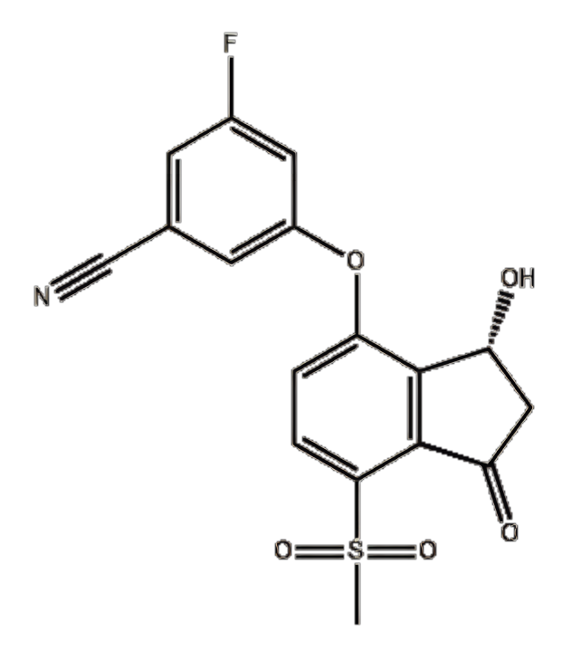 (R)-3-氟-5-((3-羟基-7-(甲磺酰基)-1-氧代-2,3-二氢-1H-茚-4-基)氧基)苯腈,(R)-3-Fluoro-5-((3-hydroxy-7-(methylsulfonyl)-1-oxo-2,3-dihydro-1H-inden-4-yl)oxy)benzonitrile