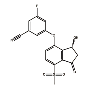 (R)-3-氟-5-((3-羟基-7-(甲磺酰基)-1-氧代-2,3-二氢-1H-茚-4-基)氧基)苯腈,(R)-3-Fluoro-5-((3-hydroxy-7-(methylsulfonyl)-1-oxo-2,3-dihydro-1H-inden-4-yl)oxy)benzonitrile
