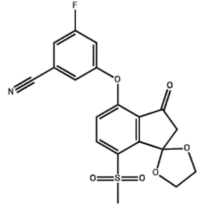 3-氟-5-(7'-(甲基磺酰基))-3'-氧代-2',3'-二氢螺[[1,3]二氧戊环-2,1'-茚]-4'-基氧基)苄腈