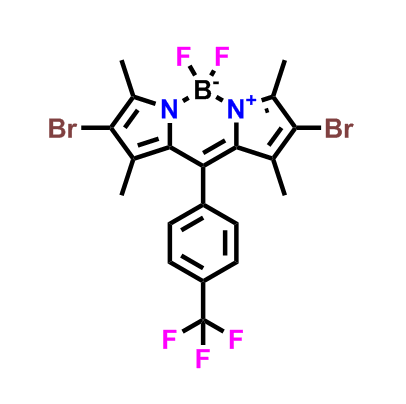 2,8-dibromo-5,5-difluoro-1,3,7,9-tetramethyl-10-(4-(trifluoromethyl)phenyl)-5H-dipyrrolo[1,2-c:2′,1′-f ][1,3,2]diazaborinin-4-ium-5-uide,2,8-dibromo-5,5-difluoro-1,3,7,9-tetramethyl-10-(4-(trifluoromethyl)phenyl)-5H-dipyrrolo[1,2-c:2′,1′-f ][1,3,2]diazaborinin-4-ium-5-uide
